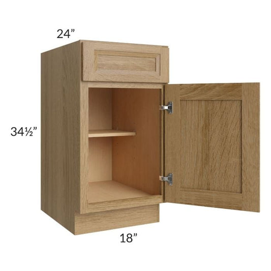 RTA Catalina Toffee 18" Base Cabinet with 2 Decorative End Panels and Tray Divider Kit