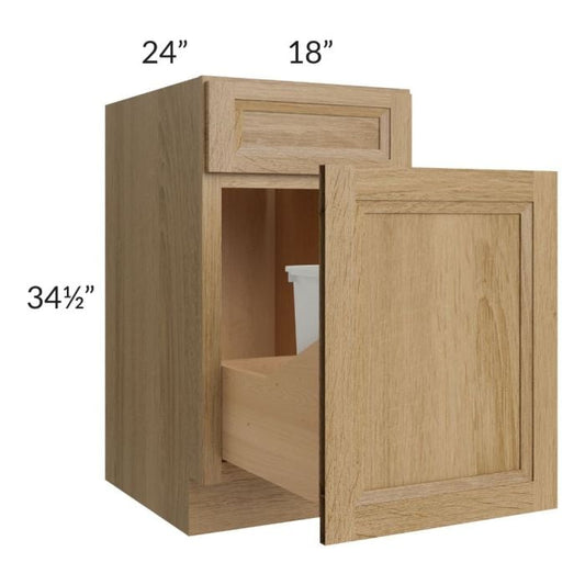 RTA Catalina Toffee 18" Base Cabinet with Double Trashcan Pullout and 1 Decorative End Panel