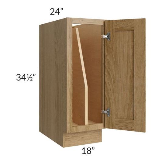 RTA Catalina Toffee 18" Full Height Door Tray Divider Base Cabinet with 1 Decorative End Panel