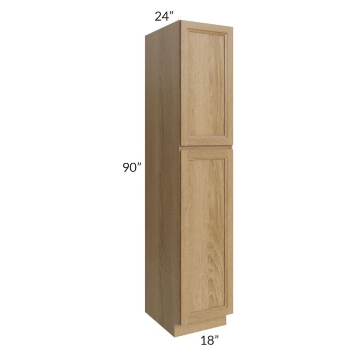 RTA Catalina Toffee 18" x 90" x 24" Wall Pantry Cabinet with 1 Decorative End Panel