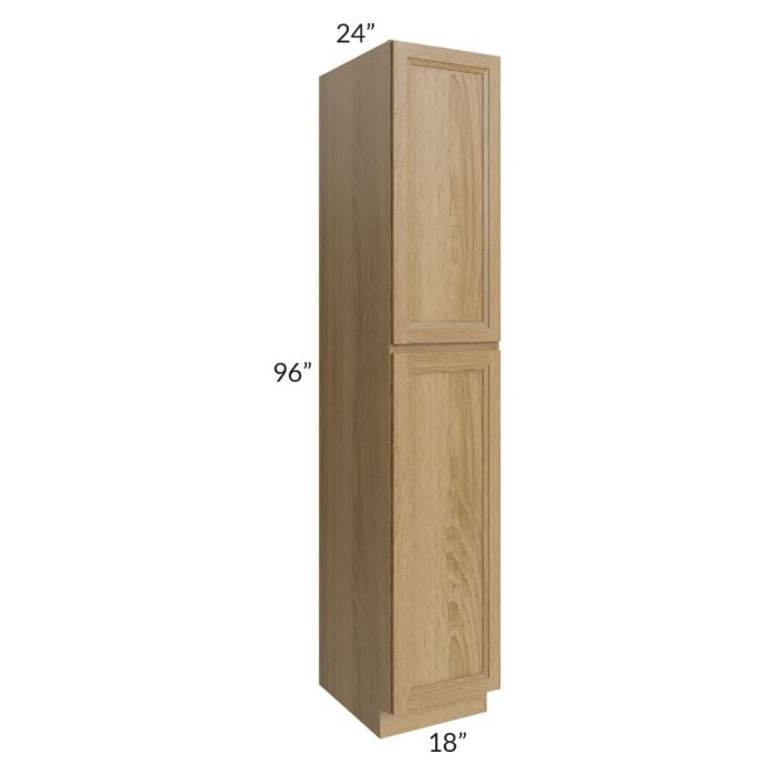 RTA Catalina Toffee 18" x 96" x 24" Wall Pantry Cabinet with 2 Decorative End Panels