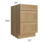 RTA Catalina Toffee 21" 3-Drawer Base Cabinet with 2 Decorative End Panels