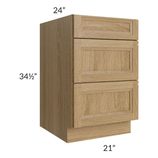 RTA Catalina Toffee 21" 3-Drawer Base Cabinet