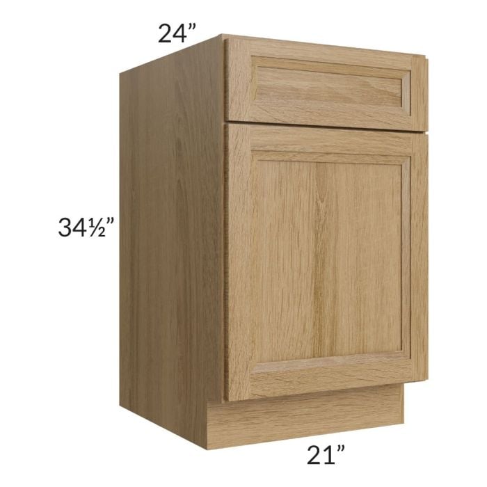 RTA Catalina Toffee 21" Base Cabinet with 1 Decorative End Panel and 1 Roll Out Tray