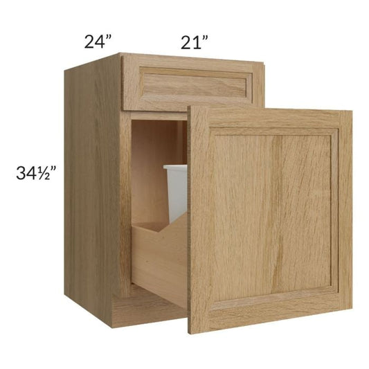 RTA Catalina Toffee 21" Base Cabinet with Double Trashcan Pullout