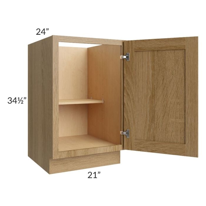 RTA Catalina Toffee 21" Full Height Door Base Cabinet with 1 Roll Out Tray