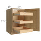 RTA Catalina Toffee 21" Full Height Door Base Cabinet with 3 Rollout Trays and 2 Decorative End Panels