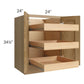 RTA Catalina Toffee 24" Full Height Base Cabinet with 3 Rollout Trays and 1 Decorative End Panel