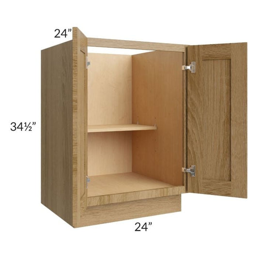 RTA Catalina Toffee 24" Full Height Door Base Cabinet with 2 Roll Out Trays