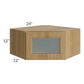 RTA Catalina Toffee 24" x 12" Decorative Wall Diagonal Corner Cabinet with 1 Decorative End Panel