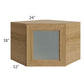 RTA Catalina Toffee 24" x 18" Decorative Wall Diagonal Corner Cabinet with 1 Decorative End Panel