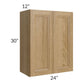 RTA Catalina Toffee 24" x 30" Wall Cabinet with 1 Decorative End Panel