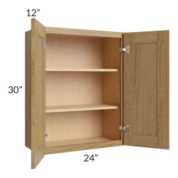 RTA Catalina Toffee 24" x 30" Wall Cabinet with 1 Decorative End Panel