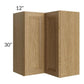 RTA Catalina Toffee 24" x 30" Wall Easy Reach Cabinet with 1 Decorative End Panel