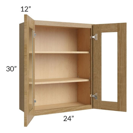 RTA Catalina Toffee 24" x 30" Wall Glass Door Cabinet (Prepped for Glass Doors)