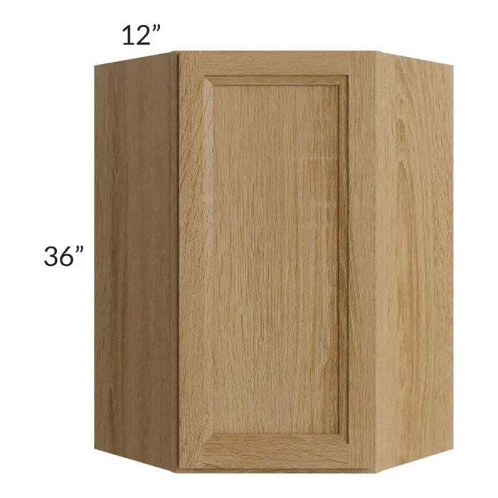 RTA Catalina Toffee 24" x 36" Wall Diagonal Corner Cabinet with 1 Decorative End Panel