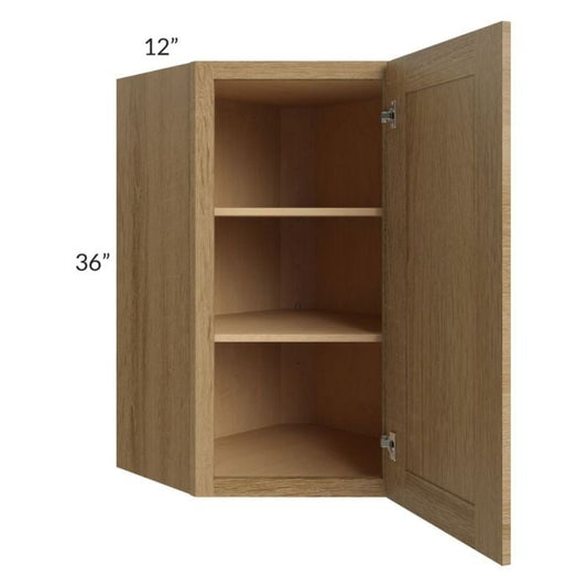 RTA Catalina Toffee 24" x 36" Wall Diagonal Corner Cabinet with 2 Decorative End Panels