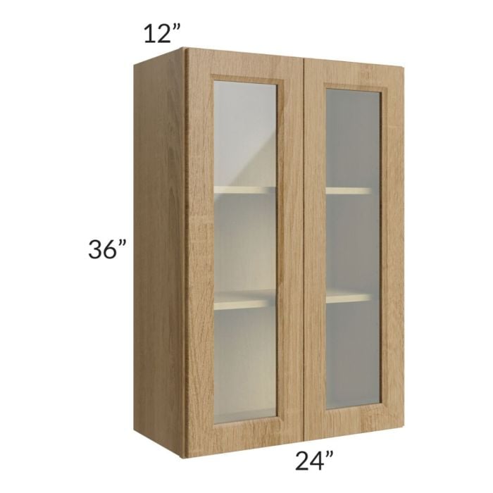 RTA Catalina Toffee 24" x 36" Wall Glass Door Cabinet (Prepped for Glass Doors)