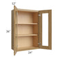 RTA Catalina Toffee 24" x 36" Wall Glass Door Cabinet (Prepped for Glass Doors) with 1 Decorative End Panel
