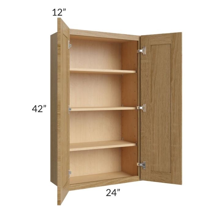 RTA Catalina Toffee 24" x 42" Wall Cabinet with 2 Decorative End Panels