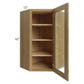 RTA Catalina Toffee 24" x 42" Wall Diagonal Corner Cabinet (Prepped for Glass Doors) with 1 Decorative End Panel