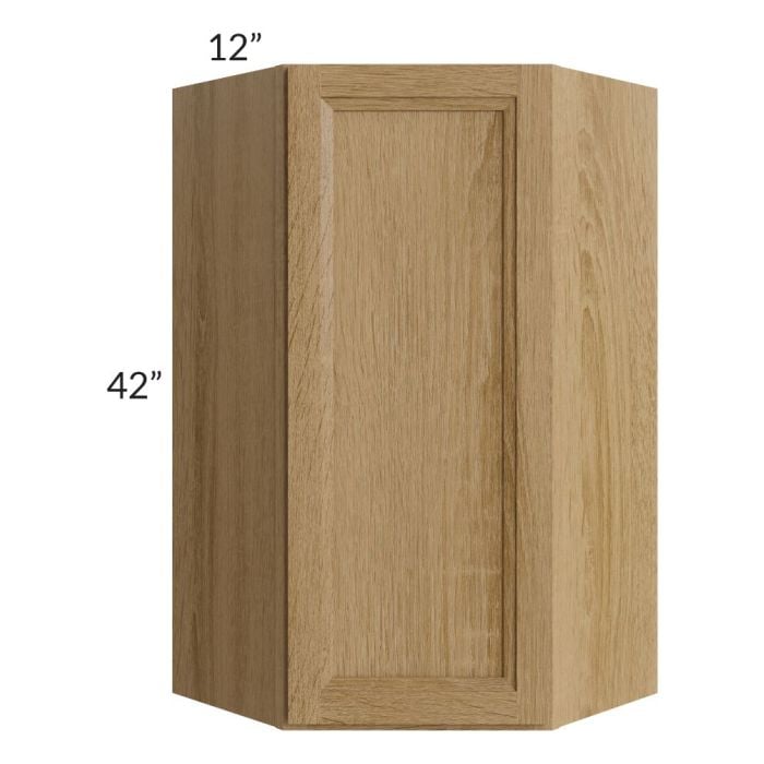 RTA Catalina Toffee 24" x 42" Wall Diagonal Corner Cabinet with 1 Decorative End Panel