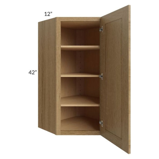 RTA Catalina Toffee 24" x 42" Wall Diagonal Corner Cabinet with 1 Decorative End Panel