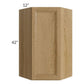 RTA Catalina Toffee 24" x 42" Wall Diagonal Corner Cabinet with 2 Decorative End Panels