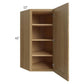 RTA Catalina Toffee 24" x 42" Wall Diagonal Corner Cabinet with 2 Decorative End Panels