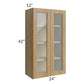 RTA Catalina Toffee 24" x 42" Wall Glass Door Cabinet (Prepped for Glass Doors) with 2 Decorative End Panels