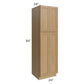 RTA Catalina Toffee 24" x 84" x 24" Wall Pantry Cabinet with 2 Decorative End Panels and 1 Roll Out Tray