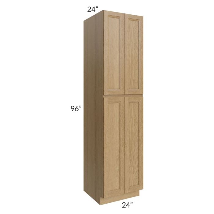 RTA Catalina Toffee 24" x 96" x 24" Wall Pantry Cabinet with 2 Decorative End Panels