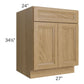 RTA Catalina Toffee 27" Base Cabinet with 1 Decorative End Panel and 2 Roll Out Trays