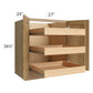 RTA Catalina Toffee 27" Full Height Base Cabinet with 3 Rollout Trays and 1 Decorative End Panel