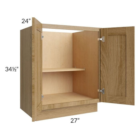 RTA Catalina Toffee 27" Full Height Door Base Cabinet with 1 Roll Out Tray