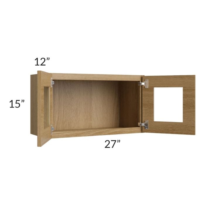 RTA Catalina Toffee 27" x 15" Decorative Wall Cabinet with 2 Decorative End Panels