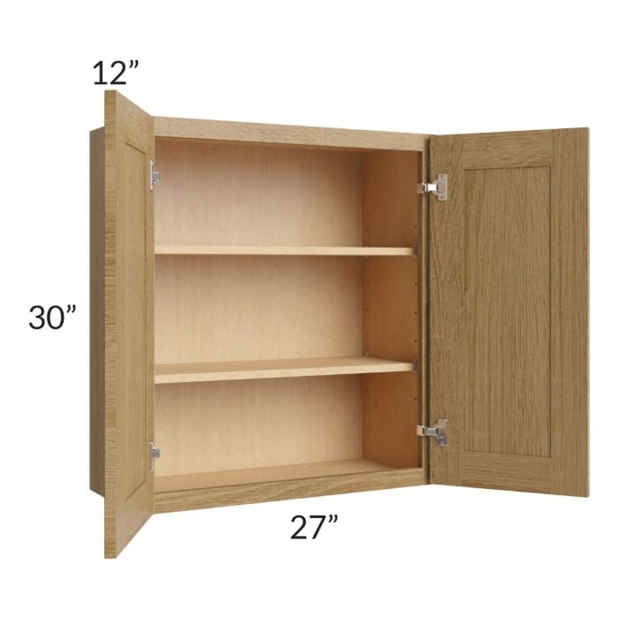 RTA Catalina Toffee 27" x 30" Wall Cabinet with 2 Decorative End Panels