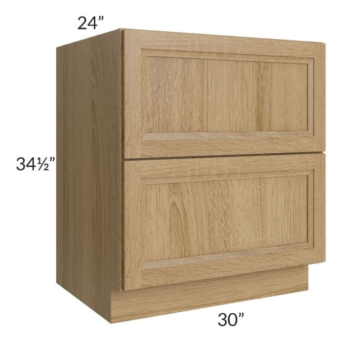 RTA Catalina Toffee 30" 2-Drawer Base Cabinet