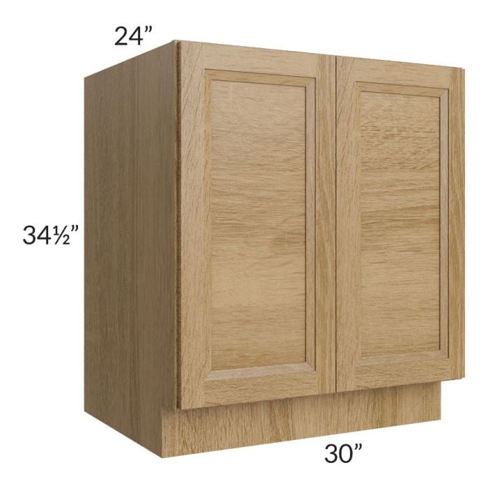RTA Catalina Toffee 30" Full Height Door Base Cabinet with 1 Decorative End Panel