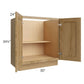 RTA Catalina Toffee 30" Full Height Door Base Cabinet with 1 Decorative End Panel and 2 Roll Out Trays