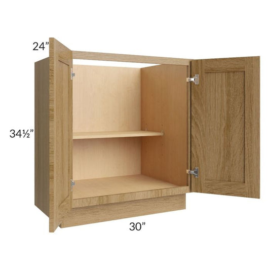 RTA Catalina Toffee 30" Full Height Door Base Cabinet with 1 Decorative End Panel
