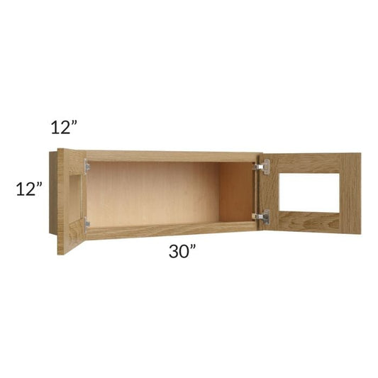 RTA Catalina Toffee 30" x 12" Decorative Wall Cabinet with 2 Decorative End Panels