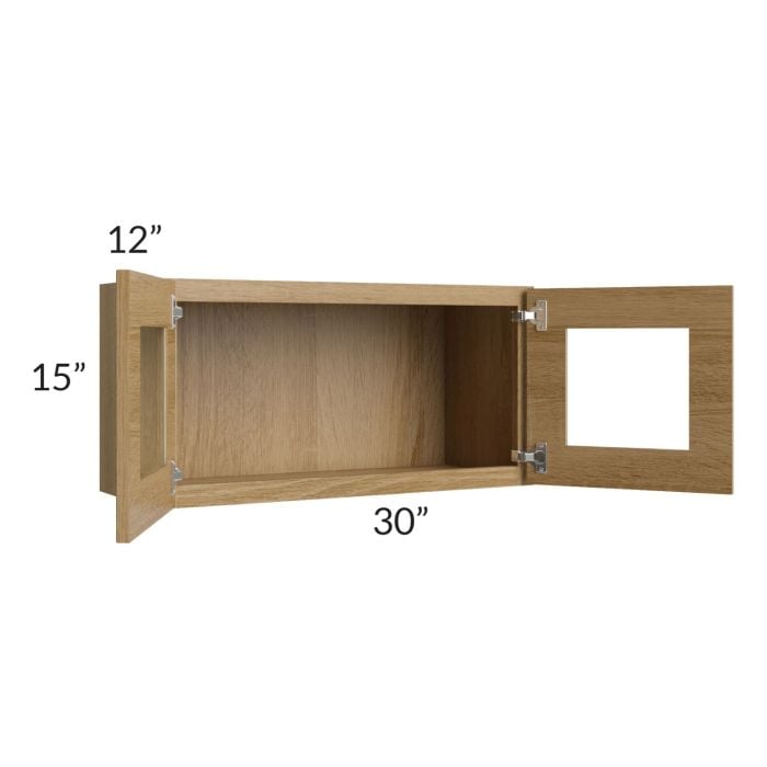 RTA Catalina Toffee 30" x 15" Decorative Wall Cabinet with 1 Decorative End Panel