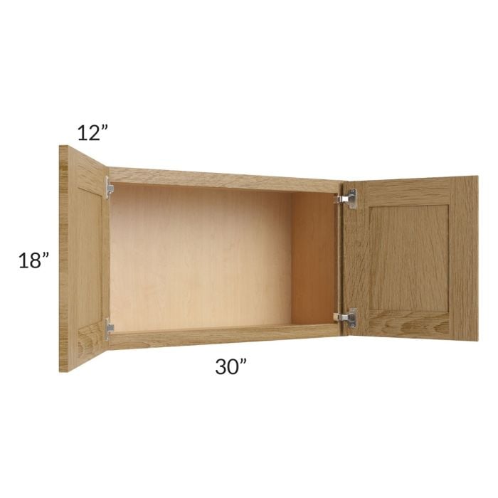 RTA Catalina Toffee 30" x 18" Wall Cabinet with 2 Decorative End Panels