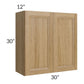 RTA Catalina Toffee 30" x 30" Wall Cabinet with 1 Decorative End Panel