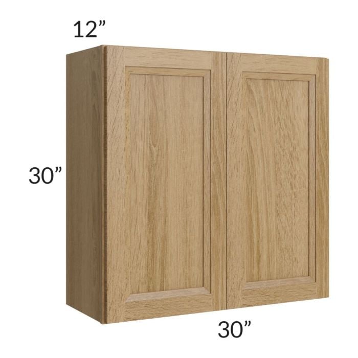 RTA Catalina Toffee 30" x 30" Wall Cabinet with 1 Decorative End Panel