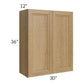 RTA Catalina Toffee 30" x 36" Wall Cabinet with 1 Decorative End Panel