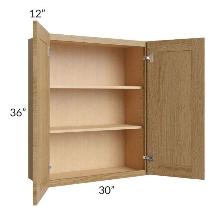 RTA Catalina Toffee 30" x 36" Wall Cabinet with 2 Decorative End Panels