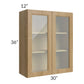 RTA Catalina Toffee 30" x 36" Wall Glass Door Cabinet (Prepped for Glass Doors)
