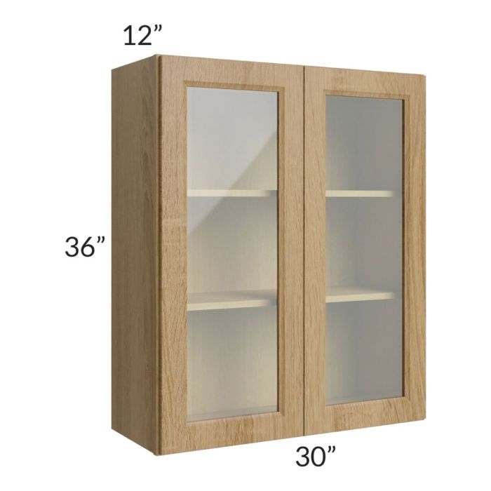 RTA Catalina Toffee 30" x 36" Wall Glass Door Cabinet (Prepped for Glass Doors)